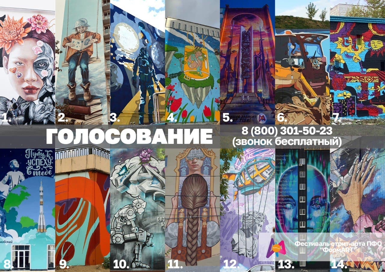 Началось голосование за лучшую работу Фестиваля стрит-арта Приволжского федерального округа «ФормART»